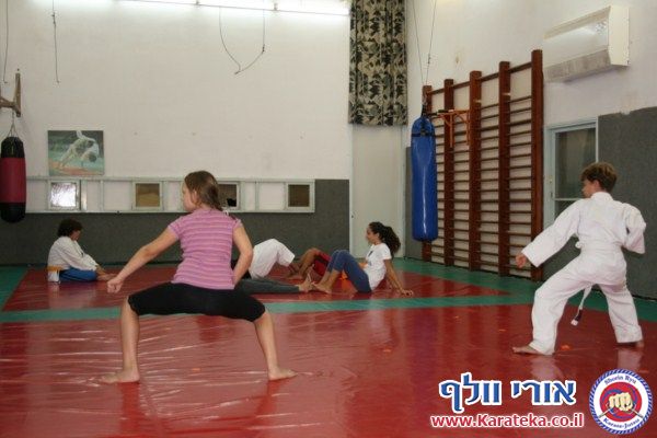 אימון של קבוצות קטנטנים, ילדים, נוער ומבוגרים בדוג'ו אשר בקיבוץ חצור אשדוד, בו לומדים שורין ריו קראטה ג'וטסו